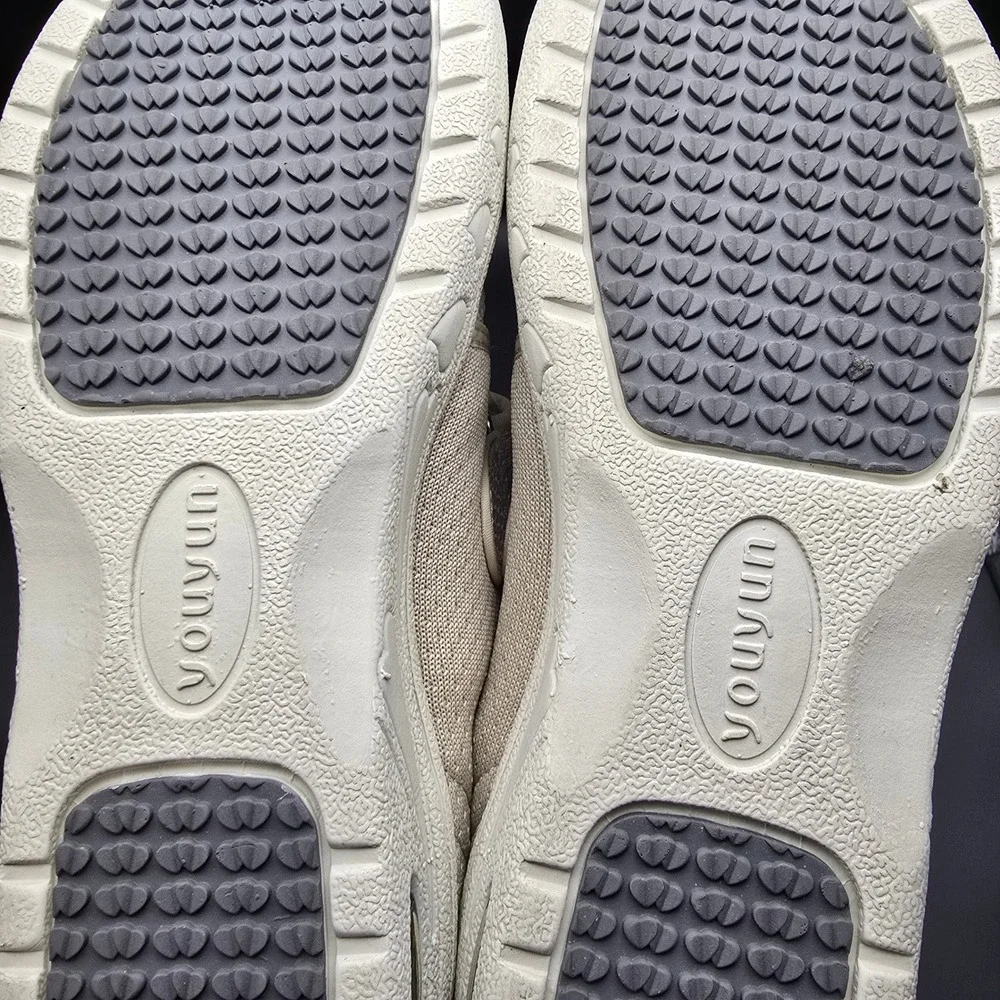 Youyun Comfort Strap Knit Walking Shoes Beige  Womens 10  Mens‎ 9